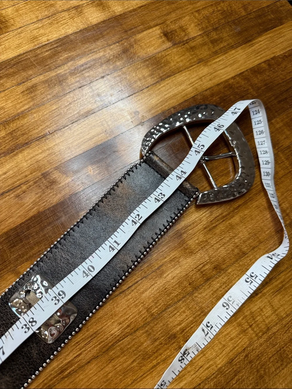 3D Leather Belt Thick with Crosses and large Buckle (15)